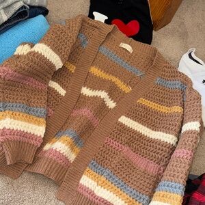 Altar'd State Multicolor Striped Cardigan